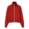 Cardigan de Tricô com Zíper Reversível Canelado para Casal Unissex, Casaco Suéter Estilo Casual K491977