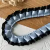 Acessórios de Renda Plissada com Bolinhas Pretas e Rosas de Camada Dupla Material DIY Feito à Mão Tábua de Pintura Fita Acessórios de Cabelo Material para Caderno Decorativo