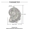 Hebilla de Herradura con Pedrería Europea y Americana Concha Marina Colgante DIY de Acero Inoxidable para Mujer Velero 3D Collar Joyería de Acero de Titanio Charm