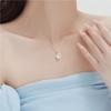 Collar Oval de Piedra Lunar de Plata Esterlina S999 Diseño de Moda para Mujer Sensación Plata Colgante Cadena para el Cuello Nuevo Estilo Elegante Cadena para Clavícula