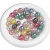 Cuentas Redondas de Queso Dingyi de 16 mm Luna Fría Resina Óptica Galvanizada Cuentas Sueltas con Agujero para Cadena de Teléfono Móvil DIY Accesorios para Abalorios