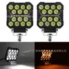 Luz de Trabalho LED Spot para Carro 14 Leds Branco e Amarelo Duas Cores Black Warrior Holofote Cool Luz para Para-choque Dianteiro de Veículo Off-Road Modificado