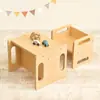 Juego Personalizado de Mesa y Silla Montessori para Destete, Mesa de Actividades Infantiles con Valla, Silla, y Juego de Mesa y Silla para Niños Pequeños