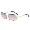 Nuevas Gafas de Sol de Moda Europea y Americana sin Montura, con Acabado de Recorte, Cuadradas, Degradadas Multicolor, para Mujer, Gafas de Sol de Moda Transfronteriza