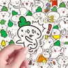 Pegatinas lindas de rábano verde para marcar conversaciones, pegatinas divertidas de rábano versión Q, decoración DIY para tableta y teléfono