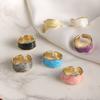 Anillo retro con apertura de nube transfronteriza, aleación de moda para mujer, textura de mármol creativa, joyería simple de alta gama para hombres