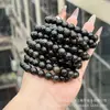 Cristal Fantasma Verde Círculo Único Design Original Alta Mercadoria Pulseira Joias com Contas Pulseira Turmalina Obsidiana Prateada Mulheres