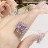 Pendientes y colgante de anillo con topacio azul y diamantes amarillos de oro con incrustaciones de camelia, de lujo y coloridos, para mujer