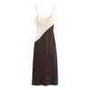 Comercio Exterior 2025 Verano Nuevo Estilo Europeo y Americano Moda para Mujer Sexy Chica Caliente Vestido de Tirantes de Empalme 5029116