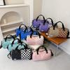 Nueva bolsa de viaje a cuadros de moda bolsa de equipaje de viaje bolsa deportiva de fitness para mujer bandolera portátil Bolsa de Fitness para Hombre