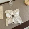 Lenço quadrado de tecido estilo coreano, elástico de cabelo grande, acessório de cabelo de renda doce e delicado, tiara de alta qualidade, rabo de cavalo, estilo francês