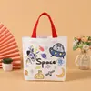 Bolsa de Regalo Estampada de Dibujos Animados, Material Engrosado, Asa de Colorido, Bolsa de Lona, Bolsa de Regalo para Cumpleaños y Fiestas, Bolsa de Almacenamiento