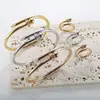 Pulsera de Acero Inoxidable Moda Estilo Ins Europeo y Americano Pulsera Personalizada con Clavo de Diamante Anillo de Acero de Titanio Joyería Transfronteriza Chapada en Oro