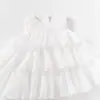 Ropa Infantil Vestido Chaleco Verano Vestido de Cumpleaños Vestido de Princesa Bebé Niña de un Año Gasa Tejido Suave Vestido Pastel