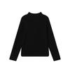 Camiseta Gola Alta Redonda Pudding Haru Girls 2025 Outono e Inverno Nova Cor Lisa Versátil Infantil Gola Alta Meia Manga Camiseta Básica