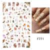 Fornecimento Transfronteiriço Adesivo de Cola para Unhas Estilo Ins Ondulação Abstrata Flor Natural Folha Decalque de Simulação para Unhas