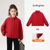 Ropa de Otoño Pudding Haru para Niñas, Top Cálido Infantil, Nuevo Modelo Otoño 2026, Abrigo Ligero Cálido de Algodón Triple Protección para Niños