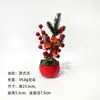 Decoração de Ano Novo para casa, ornamento de planta pequena em vaso com frutas vermelhas, bonsai artificial de frutas da sorte de Natal, vaso de flores decorativo para sala de estar do Festival da Primavera
