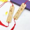 Bambú Madera Cuerda Roja Borla Etiqueta Colgante Árbol Adornos Colgantes Templo Zona Escénica Logo de Deseo Escrito a Mano Tallado