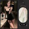 Lencería Sexy Sexy Provocación Tentación Uniforme Pecho Pequeño Tirante No Removible V Profundo Vestido Cadera Revela Ajustado Mujeres