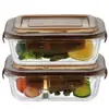 Caja de Almuerzo de Vidrio Supor, Caja Conservadora de Frescura, Sellada con Tapa, Caja de Almuerzo Rectangular Dividida, Caja Bento Tk2003E-1