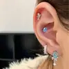 Huevo de Paloma Luz de Lujo Uñas de Hueso de Oreja Mariposa Las Más Fáciles para Combinar Temperamento Pequeño Fresco Dulce Lindo Uñas de Hueso de Oreja Acero de Titanio para Mujer