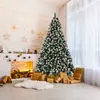 Decoración de piso grande de alta gama nueva transfronteriza + decoración de piñas y frutos rojos Árbol de Navidad de PVC con nieve