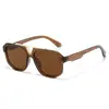 2026 Nuevo Estilo Puente Doble Piloto Gafas de Sol de Moda Europeas y Americanas Sencillas Poligonales Montura de PC Gafas de Sol para Mujer