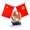 Adornos Creativos de Cristal, Bandera Souvenir para el Escritorio del Jefe, Bandera Roja Regalo de Negocios para Líderes, Astas de Bandera de Alta Gama para Oficina