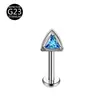 Pendientes de aleación de titanio G23 con circonita, tachuelas para cartílago de oreja de gato, pendientes de piercing de moda con rosca interna F136
