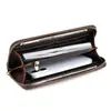 1181 Bolsa de Mão Masculina em Couro Genuíno de Vaca Bolsa para Celular Couro Crazy Horse Retro Padrão Crocodilo Embossado Carteira Carteira Atacado