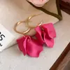 Pendientes de gancho de resina con forma de hoja ovalada y pluma, transfronterizos europeos y americanos, pendientes frescos y sencillos de verano, pendientes de diseño nicho para mujer