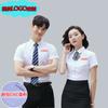 Camisa masculina e feminina mesmo estilo manga curta moda verão 2019 nova slim fit roupa de trabalho formal de negócios ol camisa profissional