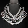 Collar de diamantes de imitación multicapa exagerado europeo y americano, cadena de clavícula con borlas geométricas resistentes y de alta calidad, accesorios para banquetes