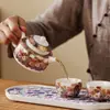 Juego de Té Kung Fu de Jadeíta con Exquisita Tetera Cerámica Floral, Tazas de Té y Bandeja de Té para Uso Doméstico y Recepción de Invitados