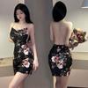 Lencería Sexy Sexy Verano Seda Brillante Ajustada Falda Ajustada Uniforme Estilo Lujuria Pura Diseño de Lentejuelas Vestido Ajustado