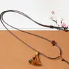 Corda de cordão de couro para pendurar pingente, colar de nó de ouro trançado de jade unissex, cordão de pingente de jade com fivela de paz