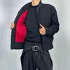 Chaqueta Corta de Algodón Puro Triángulo Invertido para Hombre Otoño Silueta Rígida Chaqueta de Vuelo Americana Uniforme de Béisbol Atractivo de Gama Alta