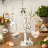 Nuevos Adornos Colgantes de Zanahoria de Madera de Pascua Transfronterizos Conejo Huevo Colgante de Árbol de Primavera Decoraciones para el Hogar
