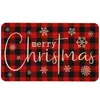 Tapetes de Chão de Natal Transfronteiriços Papai Noel Boneco de Neve Veludo de Cristal Tapete Estampado Cozinha Tapetes Antiderrapantes Tapetes Absorventes