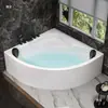 Bañera Grande de Acrílico para Hogar y Hotel, de Pie, Forma de Abanico, Doble Esquina Triangular, Termostática, Calefactable, Hidromasaje