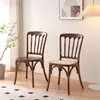 Silla de comedor de madera maciza nórdica estilo vintage con respaldo silla de restaurante hotel silla tejida de ratán mesa y sillas de comedor para el hogar silla de ocio para cafetería
