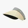 Sombrero de Paja de Verano con Protección Solar y Parte Superior Abierta para Mujer, Transpirable y Plegable para Ciclismo, Actividades al Aire Libre y Viajes