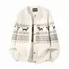 Suéter Cárdigan Jacquard Cachorro 2026 para Hombres y Mujeres, Chaqueta de Punto Holgada Vintage con Cuello Redondo para Otoño e Invierno