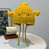 Chapéu de Tricô com Proteção de Orelha Animal Outono e Inverno Chapéu de Tricô Infantil Estilo Quente para Bebê Chapéu de Lã Forro de Algodão Peludo