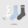 Calcetines Nuevos para Niños al por Mayor 2025 Otoño e Invierno Calcetines de Media Caña para Niñas con Lazo de Encaje Algodón Volante Sin Costuras Calcetines para Niños