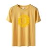 Camiseta de Verano para Mujer 2021 Estampado de Planta de Girasol Dorado Camiseta Holgada de Manga Corta Casual para Mujer La Más Fácil de Combinar