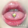 Anillo para lengua con forma de sirena de titanio con rosca externa y diseño de onda, ideal para perforaciones, venta al por mayor, nuevo y genial