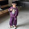 Conjunto de Otoño para Niño Pequeño, Traje Elegante para Niño, Conjunto de Dos Piezas de Sudadera y Pantalones Street Casual de Moda, Conjunto de Otoño Temprano Estilo Coreano para Niños