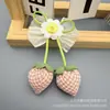 Tela de Accesorios de Fresa 3D Rellena de Algodón Cuadros Florales Lindos Accesorios para Joyería Hecha a Mano Accesorios para Ropa 9-7